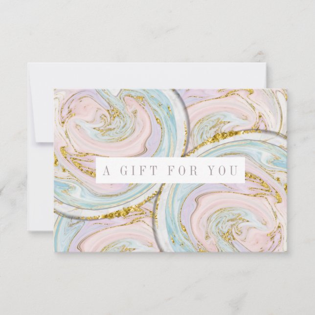 Certificado De Regalo De Mármol Púrpura Y Azul (Anverso)