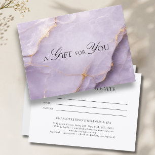 Certificado de Regalo de Mármol Violeta Elegante