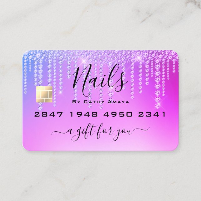 Certificado de regalo de moda de diamantes morados (Anverso)