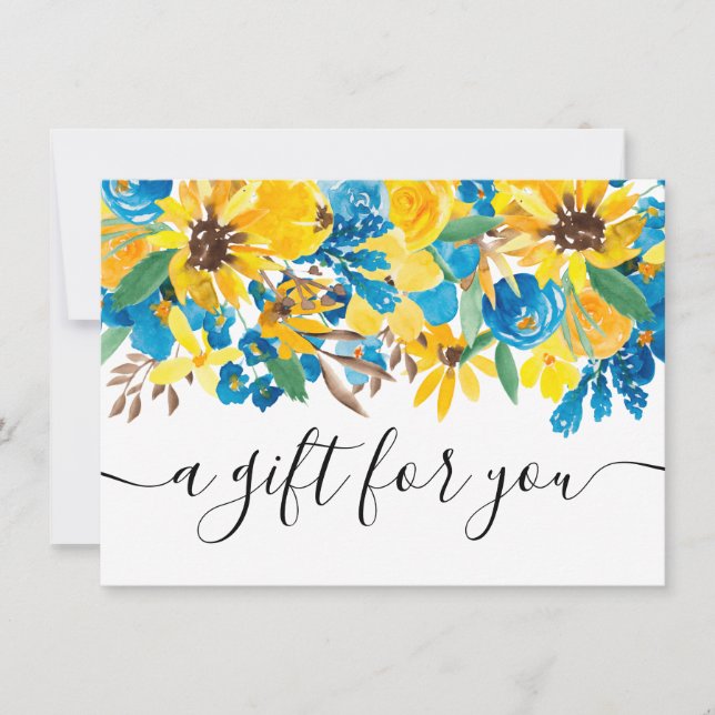 Certificado de regalo de moda floral de girasoles  (Anverso)