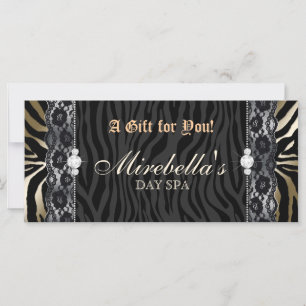 Certificado de regalo de moda Zebra Lace Gold