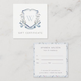 Certificado de regalo de Monograma del Escudo de F