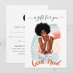 Certificado de regalo de mujer negra de buen humor