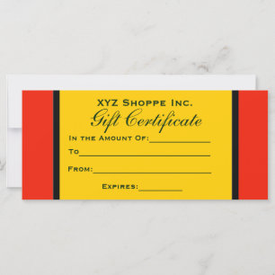 Certificado de regalo de naranja