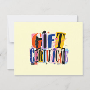 Certificado de regalo de negocio amarillo colorido