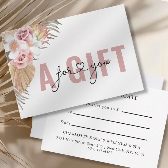 CERTIFICADO DE REGALO DE NEGOCIO | BOHO (BUSINESS GIFT CERTIFICATE | BOHO)