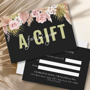 CERTIFICADO DE REGALO DE NEGOCIO   BOHO