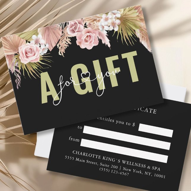 CERTIFICADO DE REGALO DE NEGOCIO | BOHO (BUSINESS GIFT CERTIFICATE | BOHO)