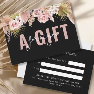 CERTIFICADO DE REGALO DE NEGOCIO   BOHO