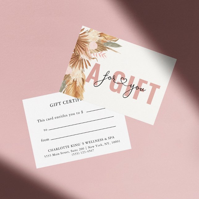 CERTIFICADO DE REGALO DE NEGOCIO | BOHO TROPICAL (Subido por el creador)