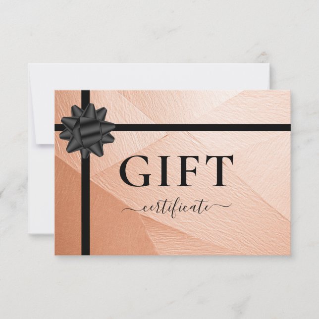 CERTIFICADO DE REGALO DE NEGOCIO | Cinta | Cobre (Anverso)