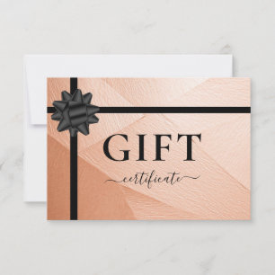 CERTIFICADO DE REGALO DE NEGOCIO Cinta Cobre