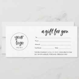 Certificado de regalo de negocio con logotipo mode