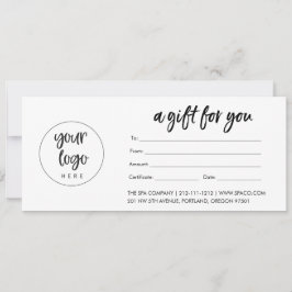 Certificado de regalo de negocio con logotipo mode