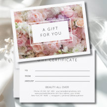 Certificado de regalo de negocio floral moderno