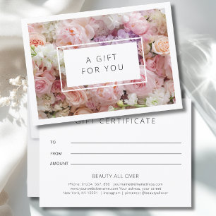 Certificado de regalo de negocio floral moderno