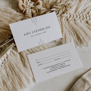 Certificado de regalo de negocio minimalista Art D