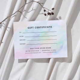Certificado de regalo de negocio minimalista con l
