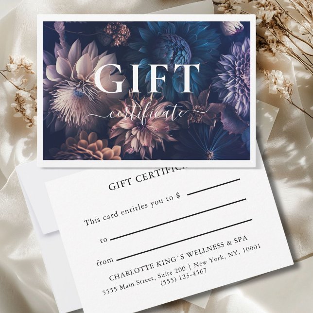 CERTIFICADO DE REGALO DE NEGOCIO | Moderno | Flora (BUSINESS GIFT CERTIFICATE | Modern | Floral |)