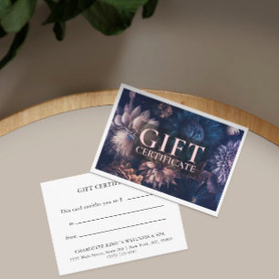 CERTIFICADO DE REGALO DE NEGOCIO   Moderno   Flora