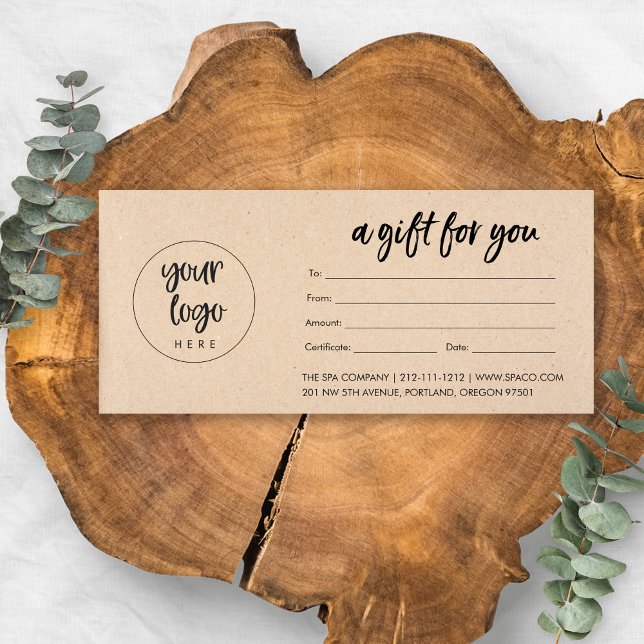 Certificado de regalo de negocio moderno Kraft con (Subido por el creador)