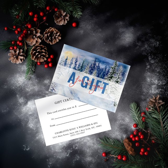 CERTIFICADO DE REGALO DE NEGOCIO | Paisaje de niev (Subido por el creador)