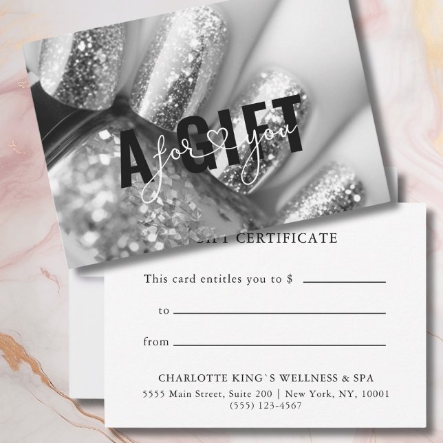 CERTIFICADO DE REGALO DE NEGOCIO | Purpurinas Nail (BUSINESS GIFT CERTIFICATE | Glitter Nails)