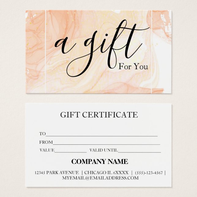 Certificado de regalo de negocio simple y moderno (Anverso y reverso)