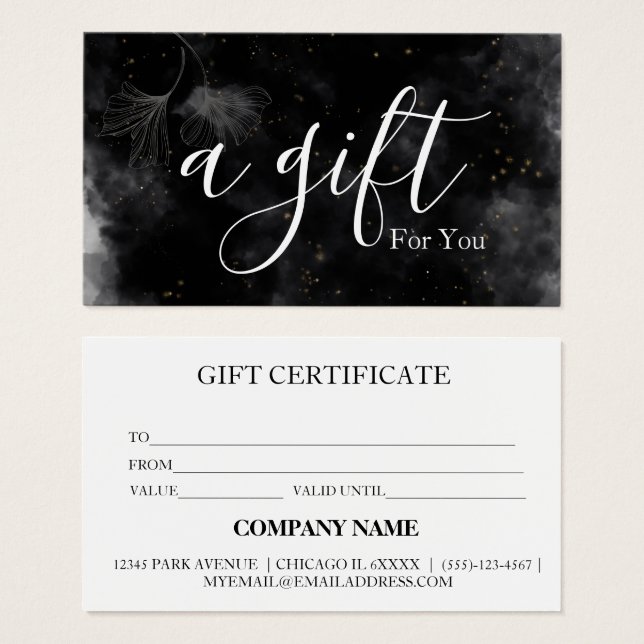 Certificado de regalo de negocio simple y moderno (Anverso y reverso)