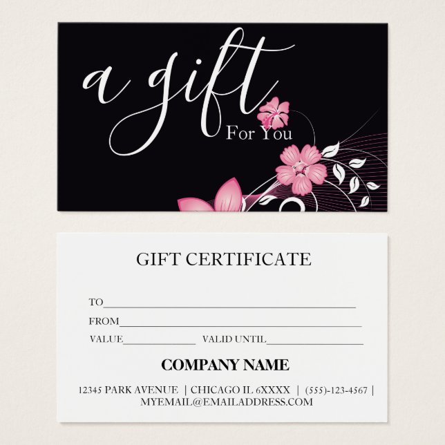 Certificado de regalo de negocio simple y moderno (Anverso y reverso)