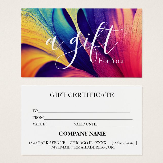 Certificado de regalo de negocio simple y moderno (Anverso y reverso)