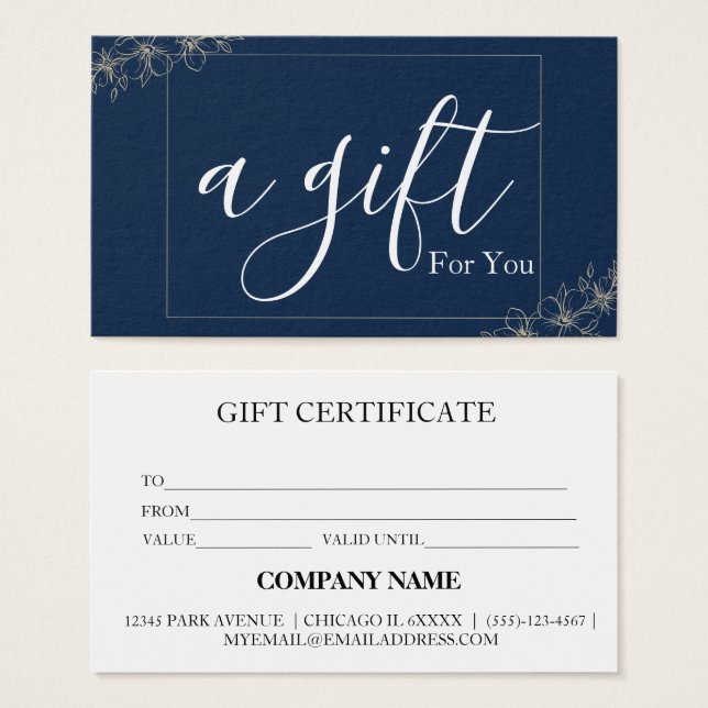 Certificado de regalo de negocio simple y moderno (Anverso y reverso)