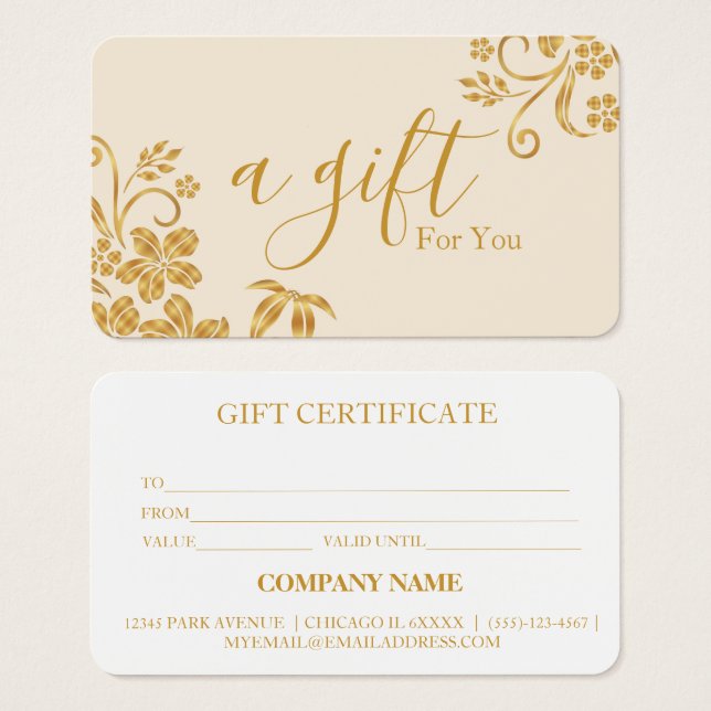 Certificado de regalo de negocio simple y moderno (Anverso y reverso)
