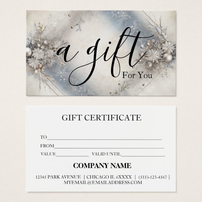 Certificado de regalo de negocio simple y moderno (Anverso y reverso)