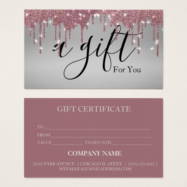 Certificado de regalo de negocio simple y moderno (Anverso y reverso)