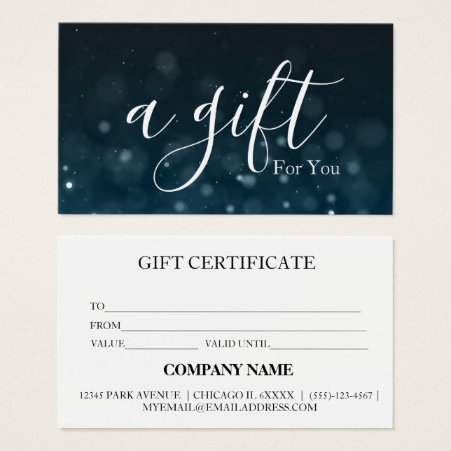 Certificado de regalo de negocio simple y moderno (Anverso y reverso)