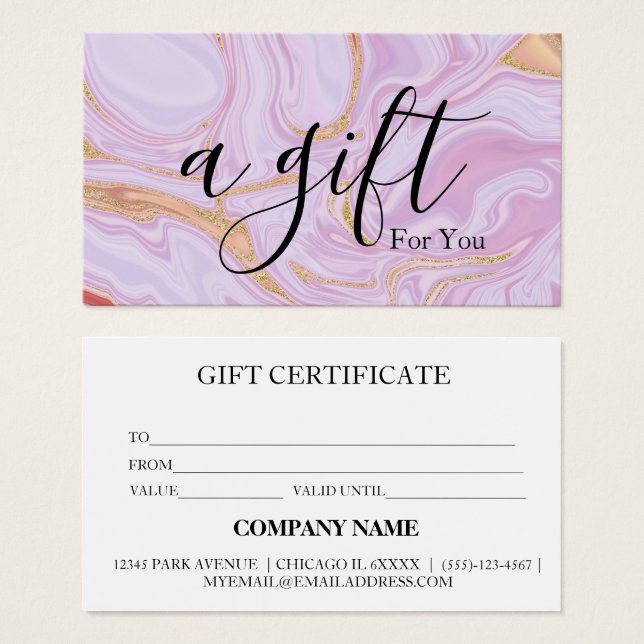 Certificado de regalo de negocio simple y moderno (Anverso y reverso)