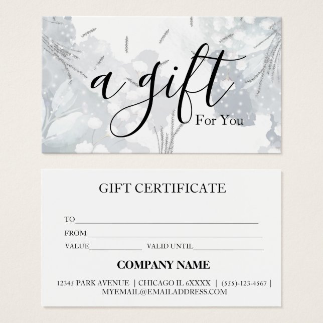 Certificado de regalo de negocio simple y moderno (Anverso y reverso)