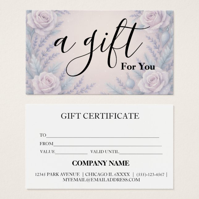 Certificado de regalo de negocio simple y moderno (Anverso y reverso)