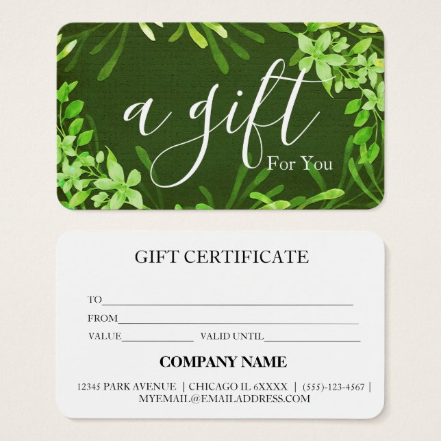 Certificado de regalo de negocio simple y moderno (Anverso y reverso)