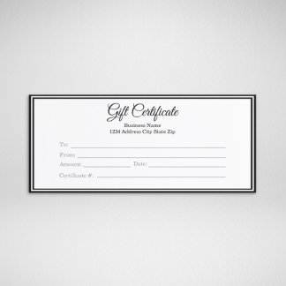 Certificado de regalo de negocio - Suministros de