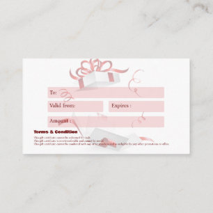 Certificado de regalo de negocios $100