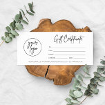 Certificado de regalo de negocios con guión modern<br><div class="desc">Añada el logotipo de su empresa a este moderno y minimalista certificado de regalo para el negocio con el fin de obtener un certificado de regalo profesional y elegante para los clientes. Bonito papel grueso y sobres a juego lucen pulidos y profesionales. El acabado mate le permitirá escribir fácilmente en...</div>