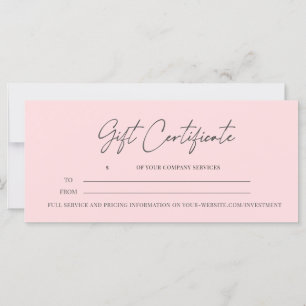 Certificado de regalo de negocios con guión modern