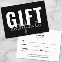 Certificado de Regalo de Negocios con Logotipo de 