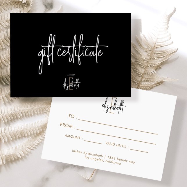 Certificado de regalo de negocios de belleza moder (Subido por el creador)