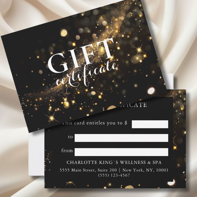 CERTIFICADO DE REGALO DE NEGOCIOS DE ORO NEGRO (PERSONALIZED BLACK GOLD BUSINESS GIFT CERTIFICATE)