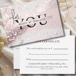 CERTIFICADO DE REGALO DE NEGOCIOS GLITTER | para t