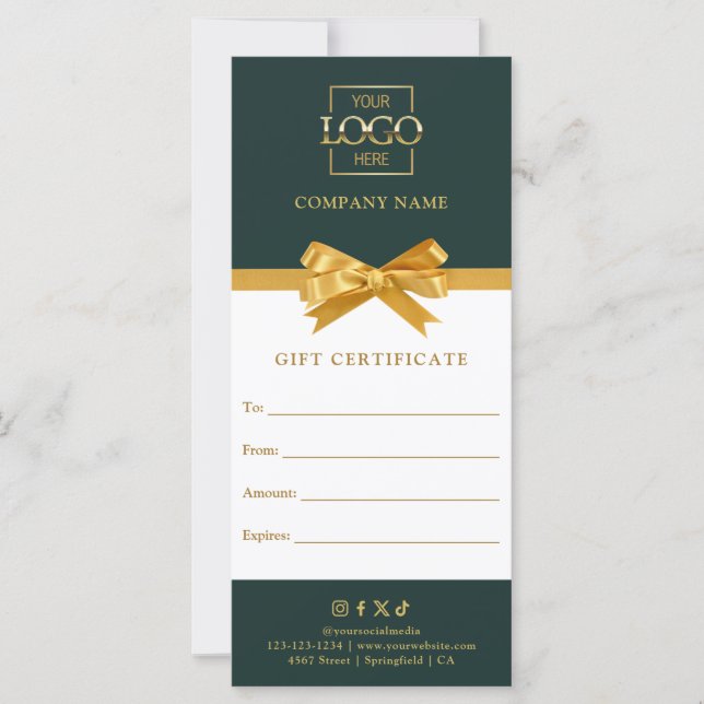 Certificado de Regalo de Negocios Moderno y Elegan (Anverso)