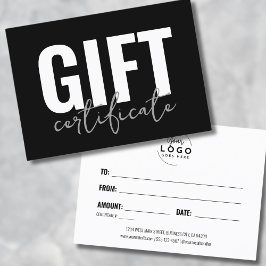 Certificado de regalo de negocios modernos Logo